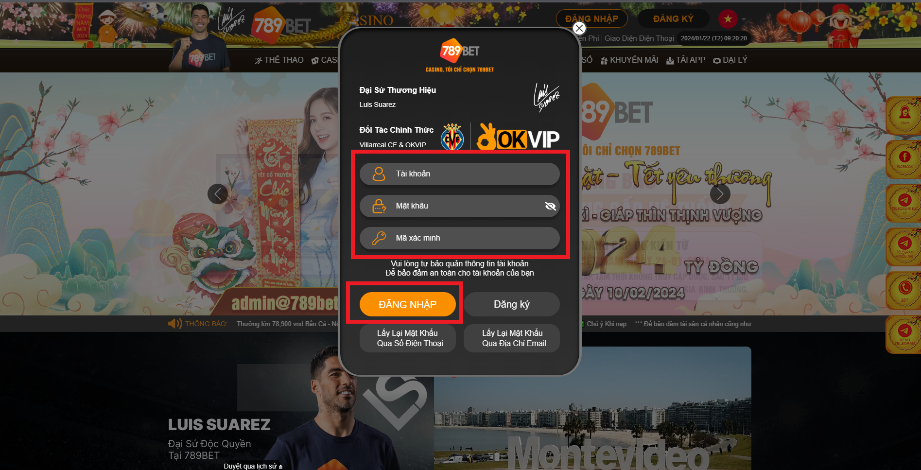 Đăng nhập vào tài khoản 789Bet của bạn