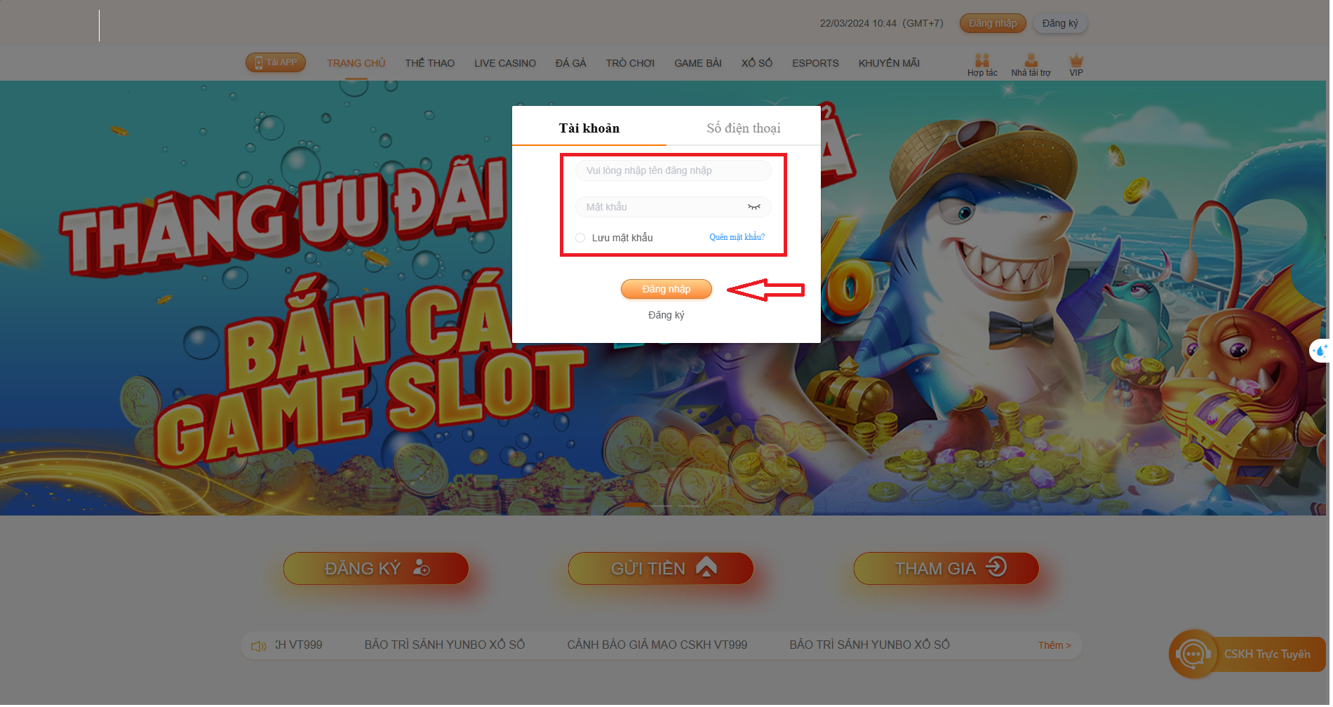 Dễ dàng và rõ ràng vào VT 999